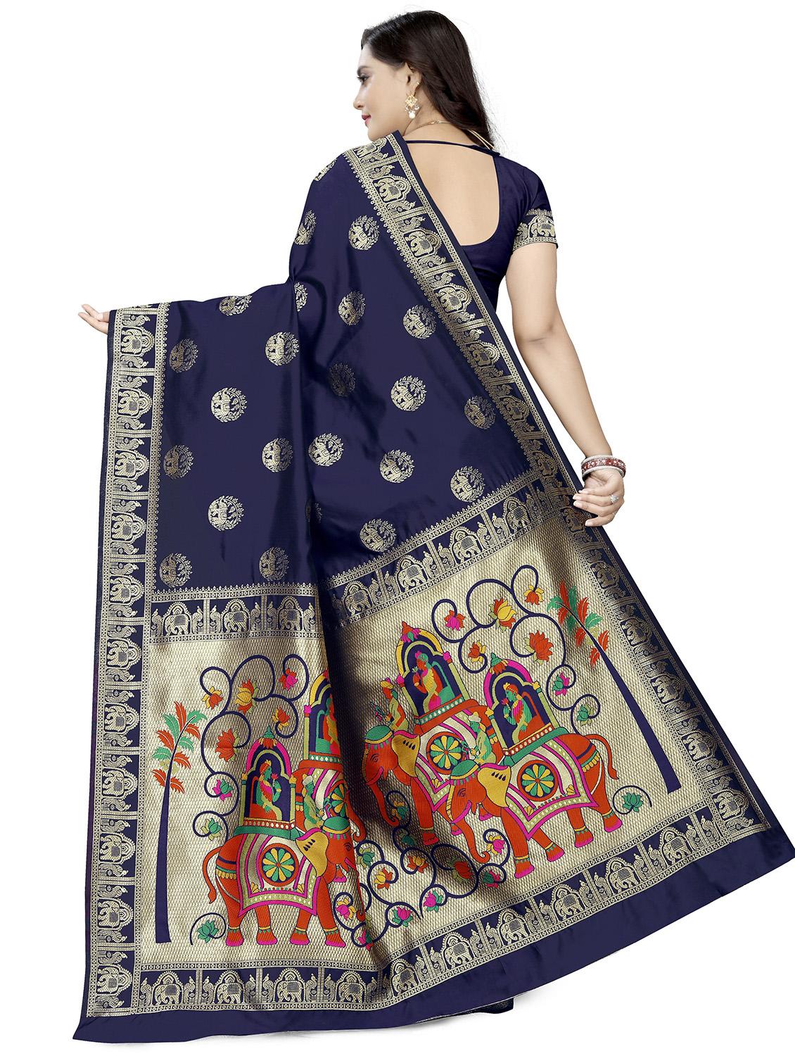 jacquard banarasi saree with blouse - 17690709 -  Standard Image - 1