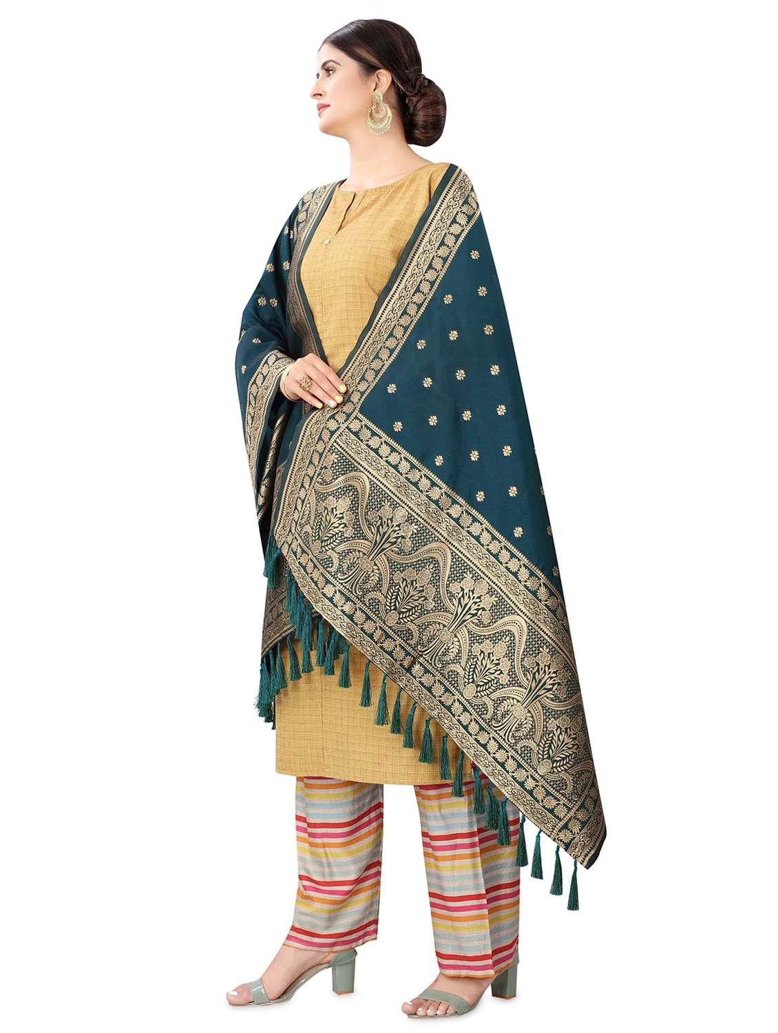 blue silk dupatta - 17690751 -  Standard Image - 1