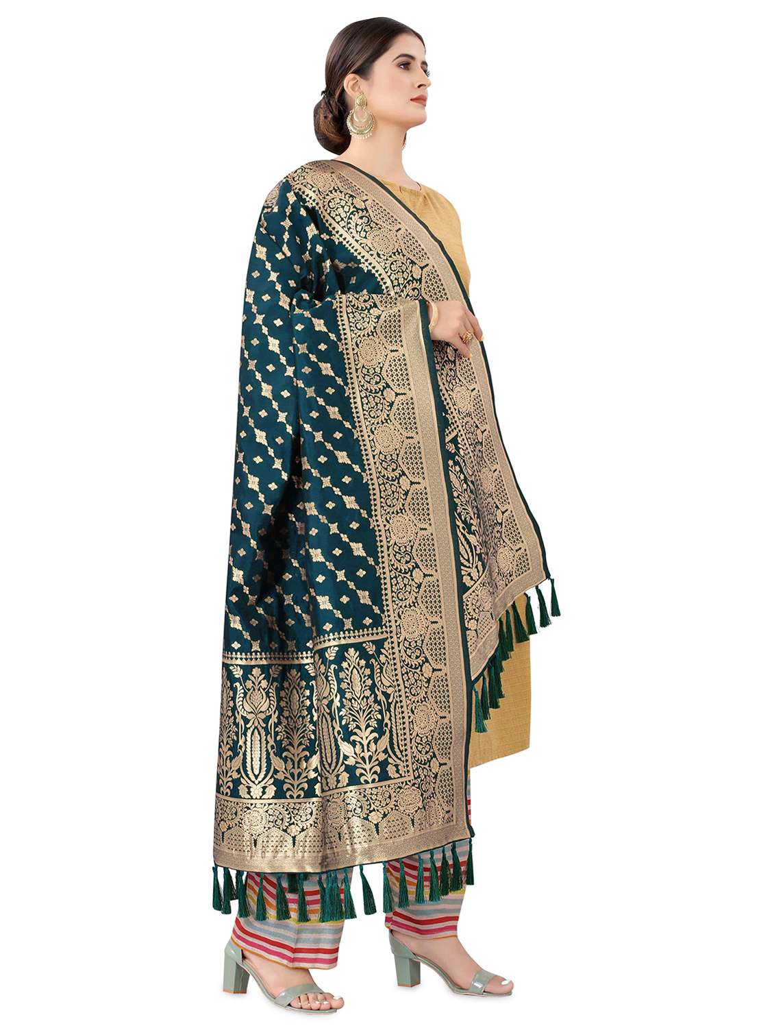 blue silk dupatta - 17690779 -  Standard Image - 1