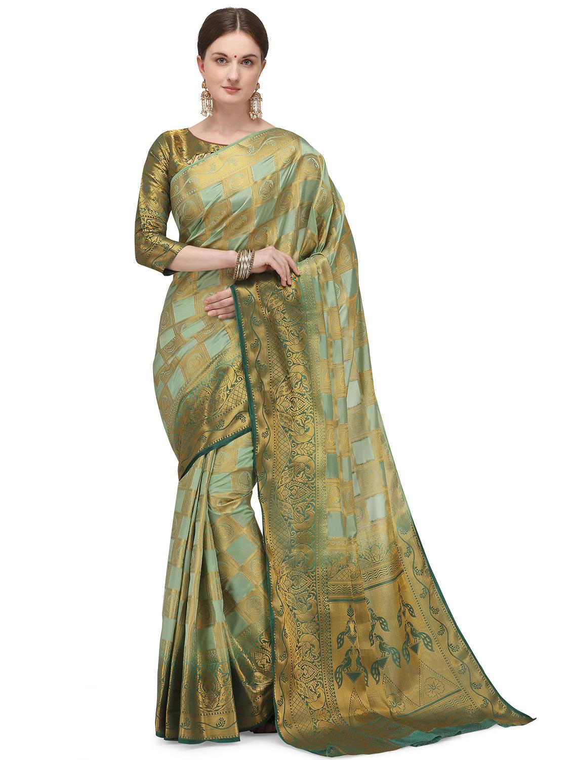 women's banarasi saree with blouse - 17690939 - Zoom Image - 0