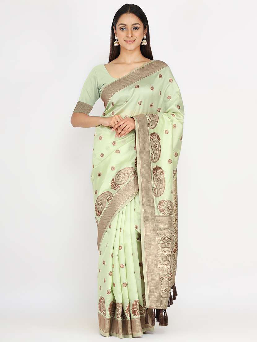ethnic motifs woven saree with blouse