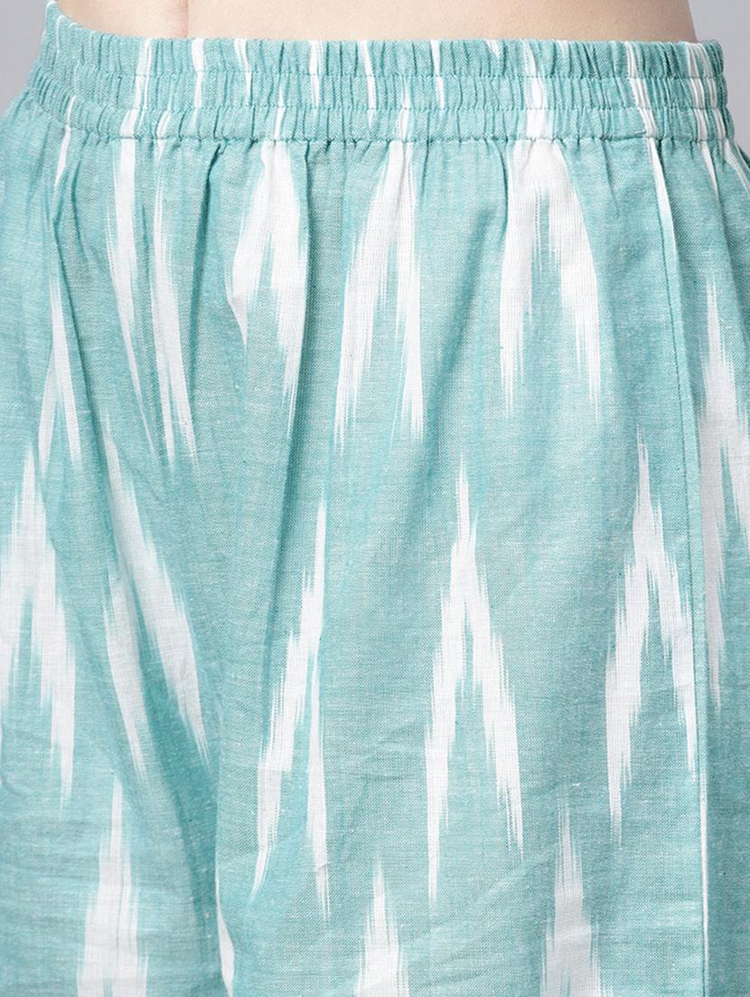 ikat kurta palazzo set - 17691069 - Standard Image - 4