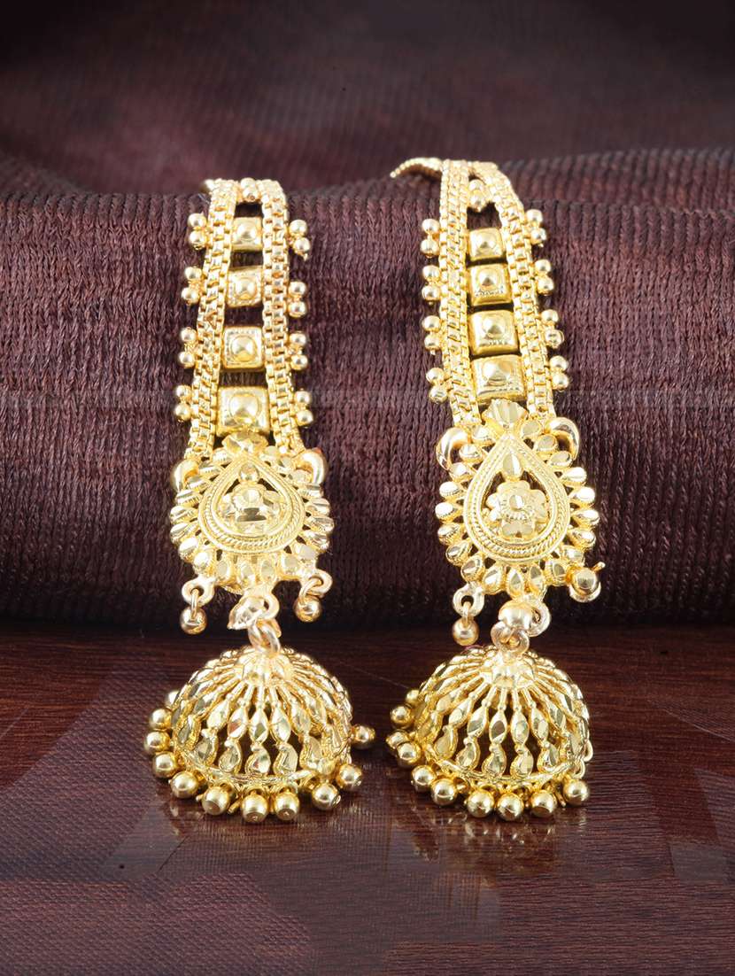 gold brass chandballi earring