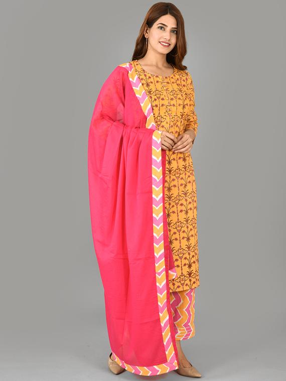 yellow cotton suit set - 17691723 - Standard Image - 1