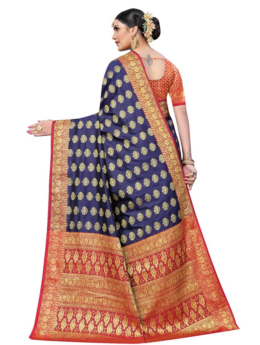 jacquard kanjivaram saree with blouse - 17691820 - Standard Image - 1