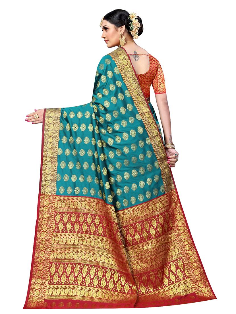 jacquard kanjivaram saree with blouse - 17691822 -  Standard Image - 1