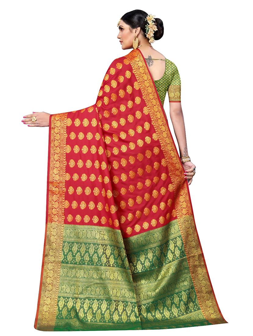 jacquard kanjivaram saree with blouse - 17691823 - Standard Image - 1