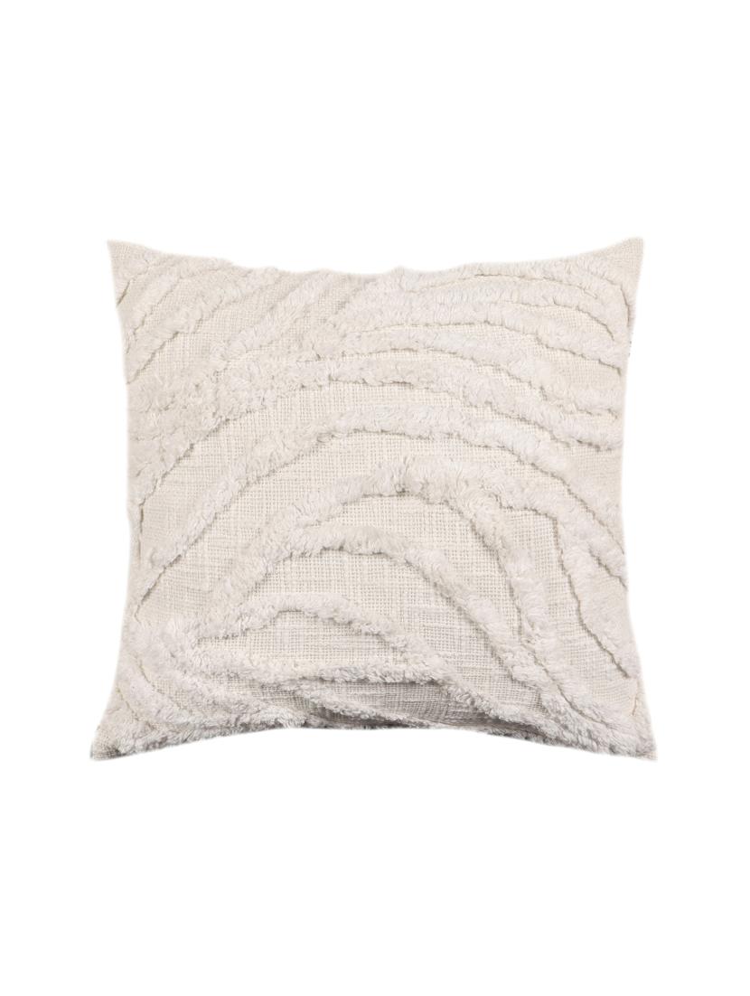 ambbi collections cotton slub tuffted cushion cover 16 x 16 inches in cotton , set of 1 - 17692884 -  Standard Image - 1