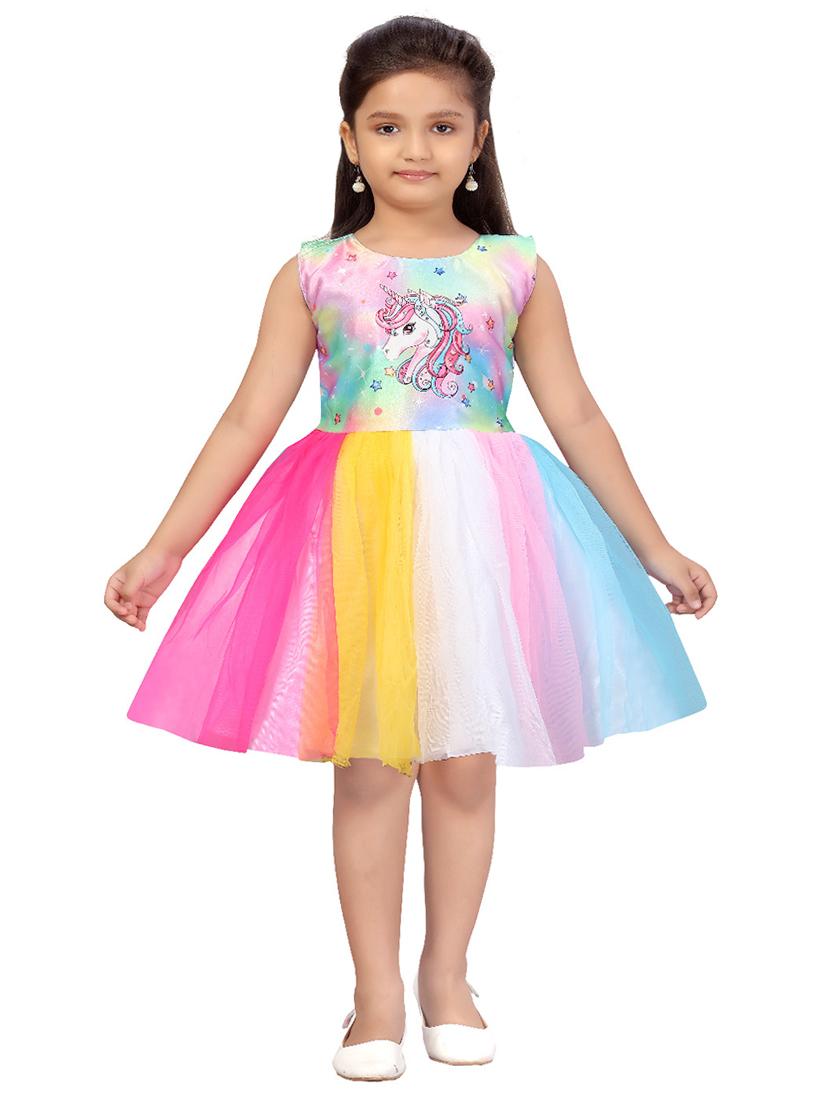 girls round neck sleeveless frock - 17692981 -  Zoom Image - 0