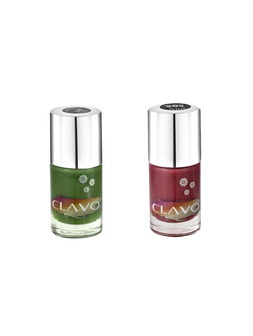 clavo perfect in pastel nail polish - combo of 2 - toffee, forest