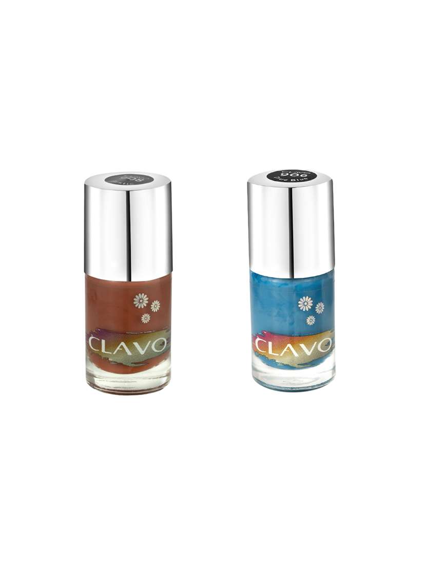 clavo perfect in pastel nail polish - combo of 2 - true blue, rustic