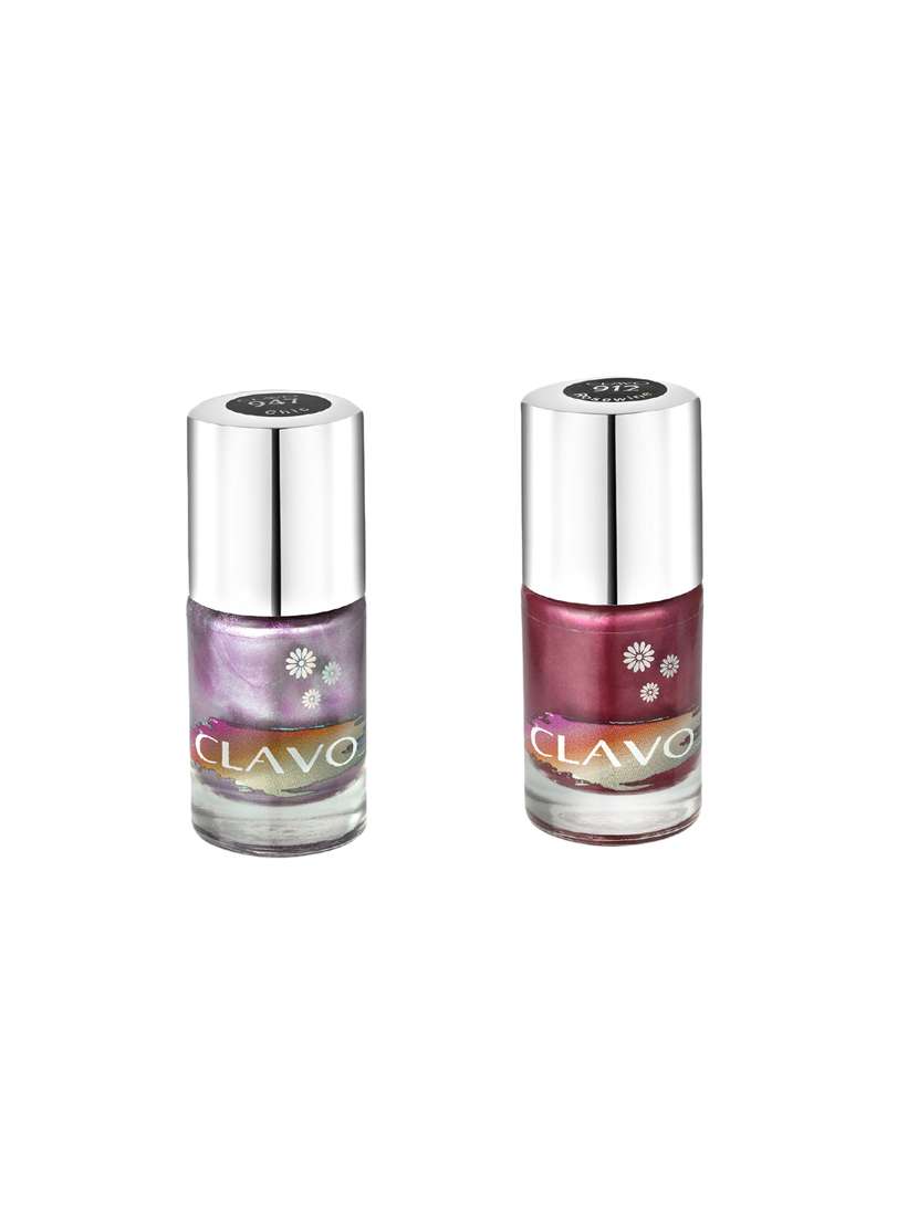 clavo midnight frost nail polish - combo of 2 - rosewine, chic