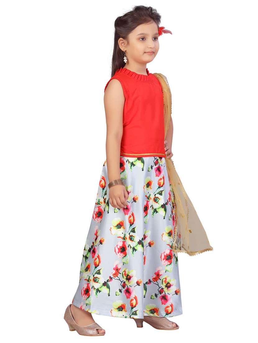 red silk blend lehenga choli - 17693239 - Standard Image - 1
