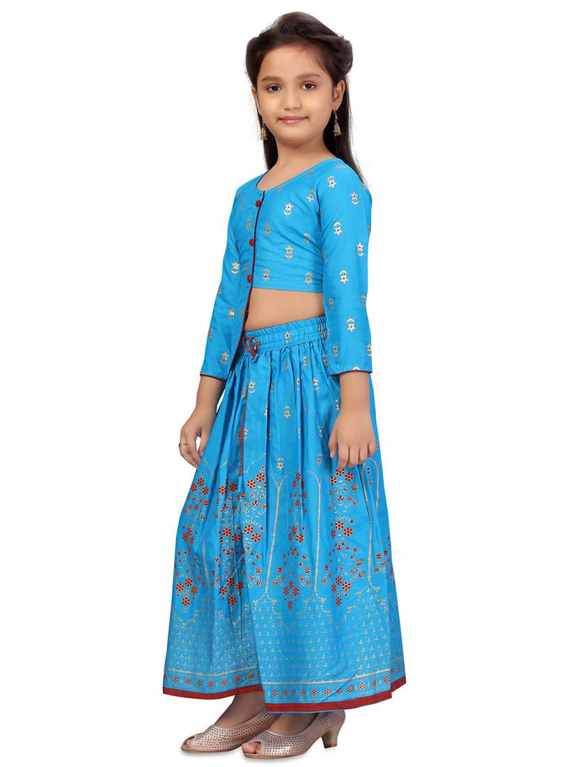 blue cotton lehenga choli - 17693247 -  Standard Image - 1