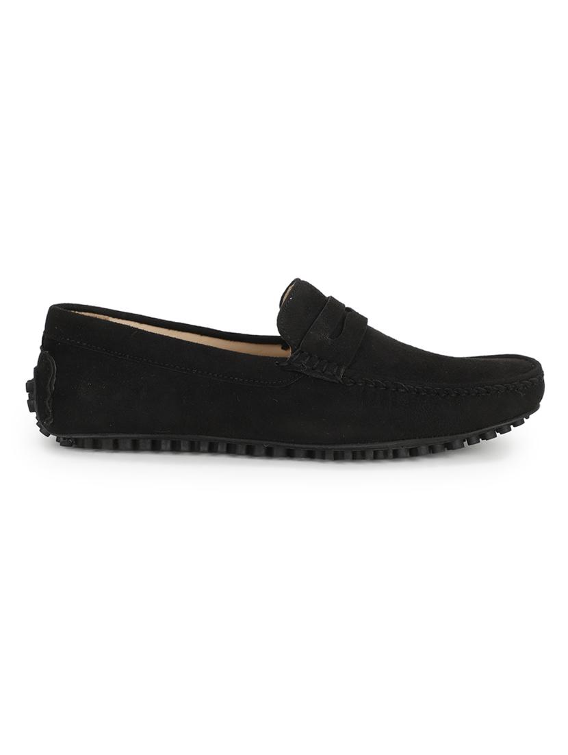 black suede slip on loafers - 17693881 - Standard Image - 1