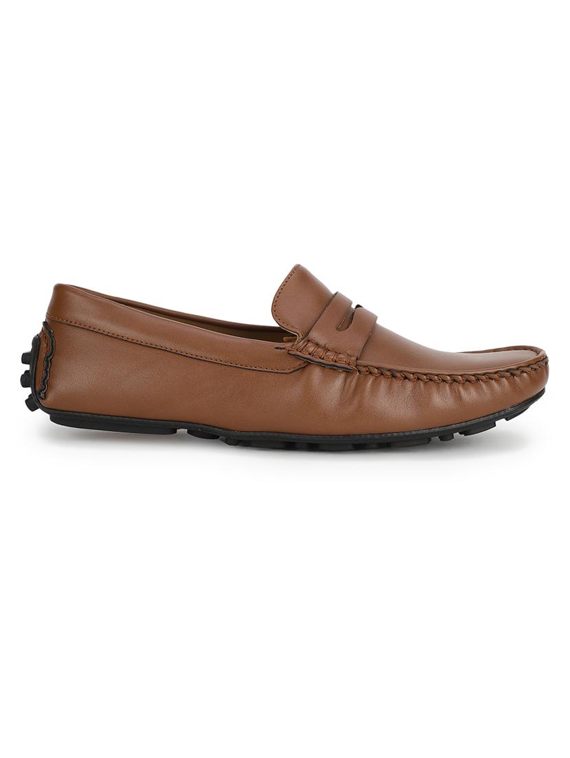tan pu slip on loafers - 17693889 -  Standard Image - 1