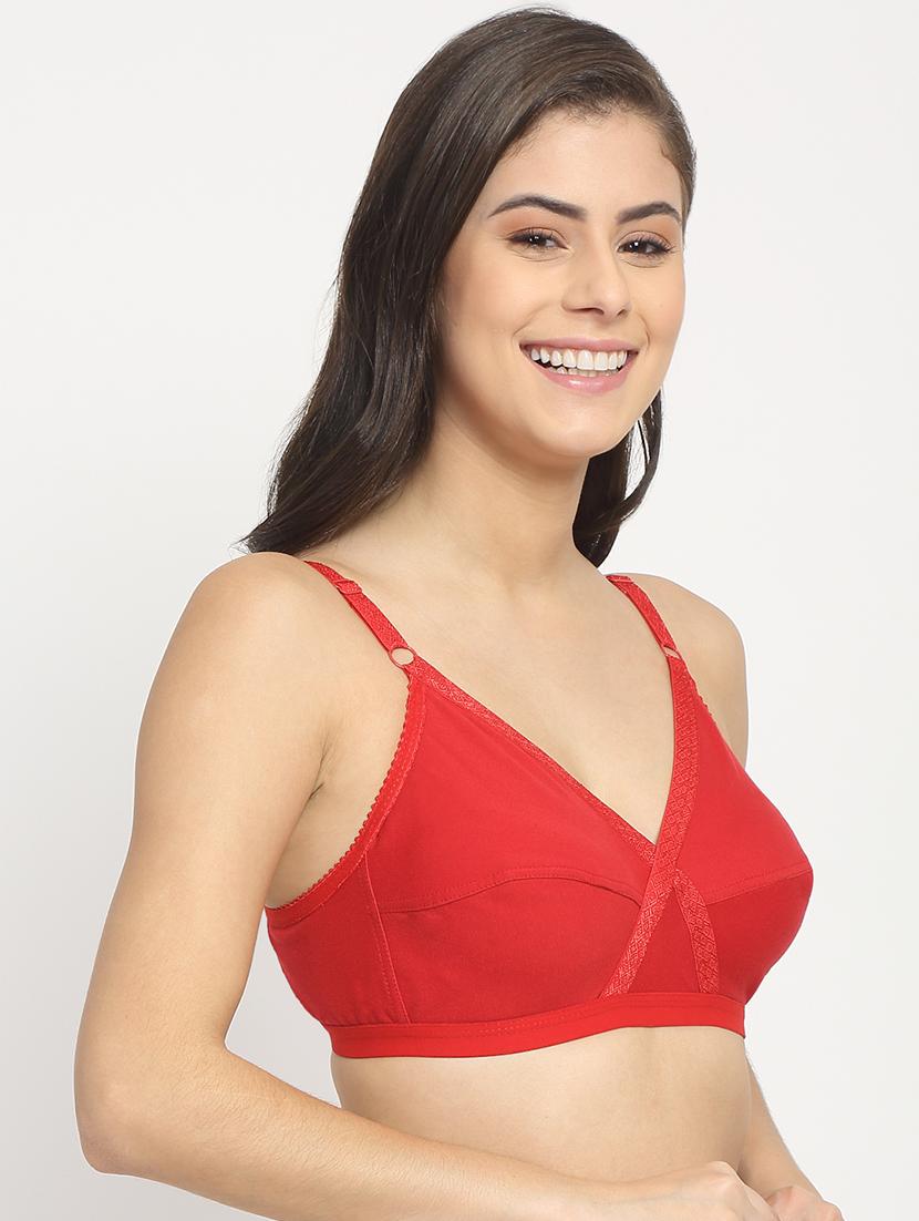 red solid regular bra - 17693897 - Standard Image - 1