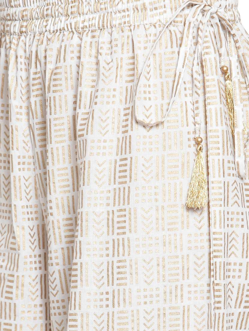 off-white printed flared palazzo - 17694507 - Standard Image - 4