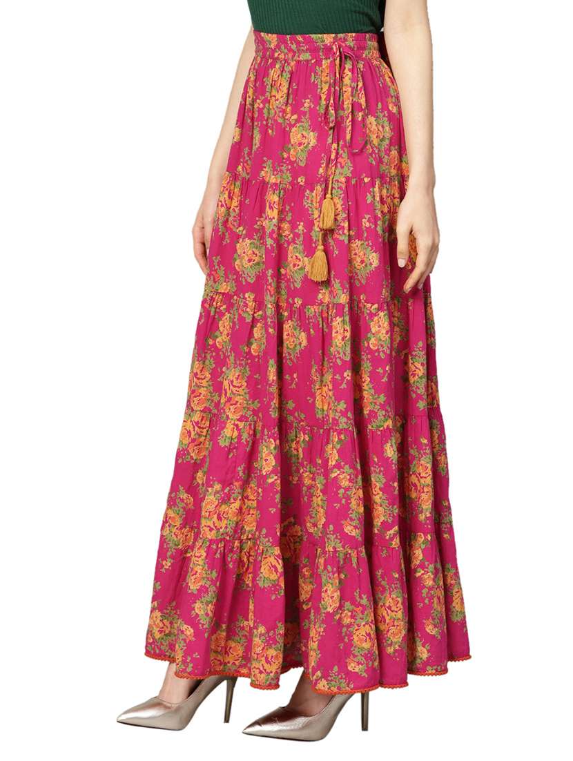 purple cotton flared skirt - 17694611 -  Standard Image - 1