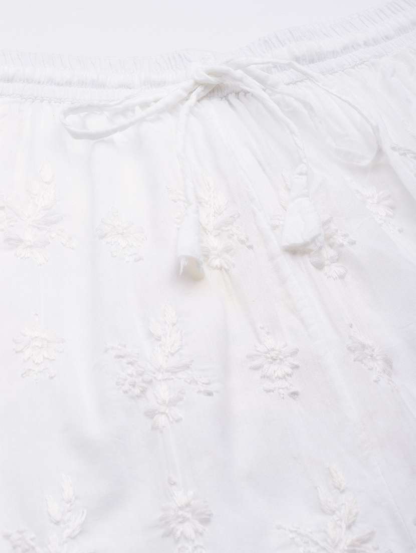  hand-embroidered white chikankari palazzo  - 17694802 -  Standard Image - 4