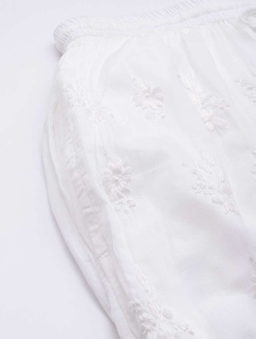  hand-embroidered white chikankari palazzo  - 17694802 -  Standard Image - 6