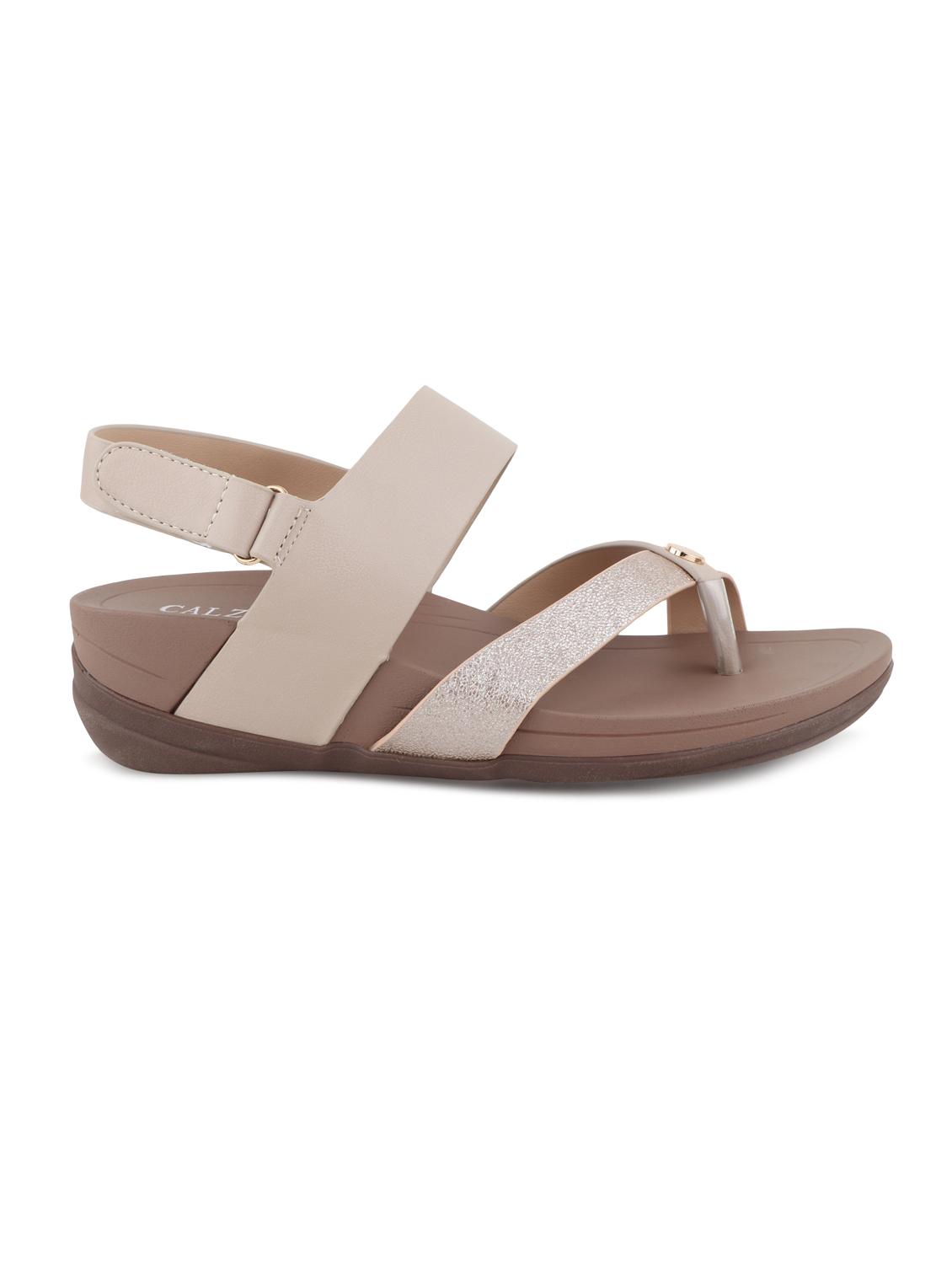 calzado womens's casualwear beige color platform heels sandals - 17694833 -  Standard Image - 1