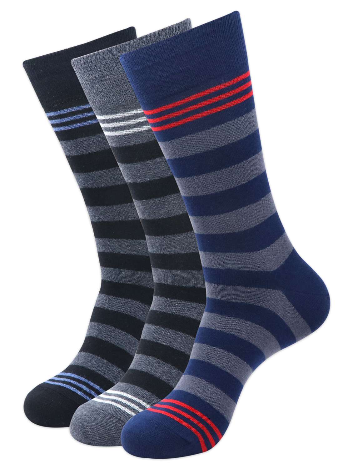 men pack of 3 striped above ankle length sock