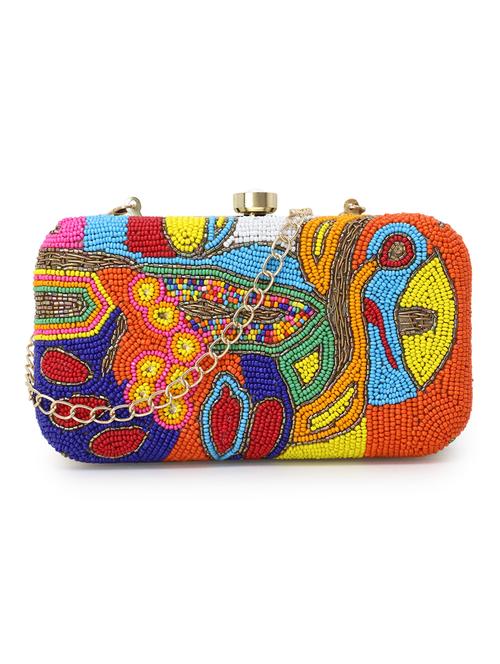 multi color  faux silk box clutch - 17695028 -  Standard Image - 0