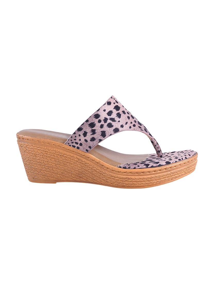 calzado women's beige platform heels open toe slippers - 17695079 - Standard Image - 1