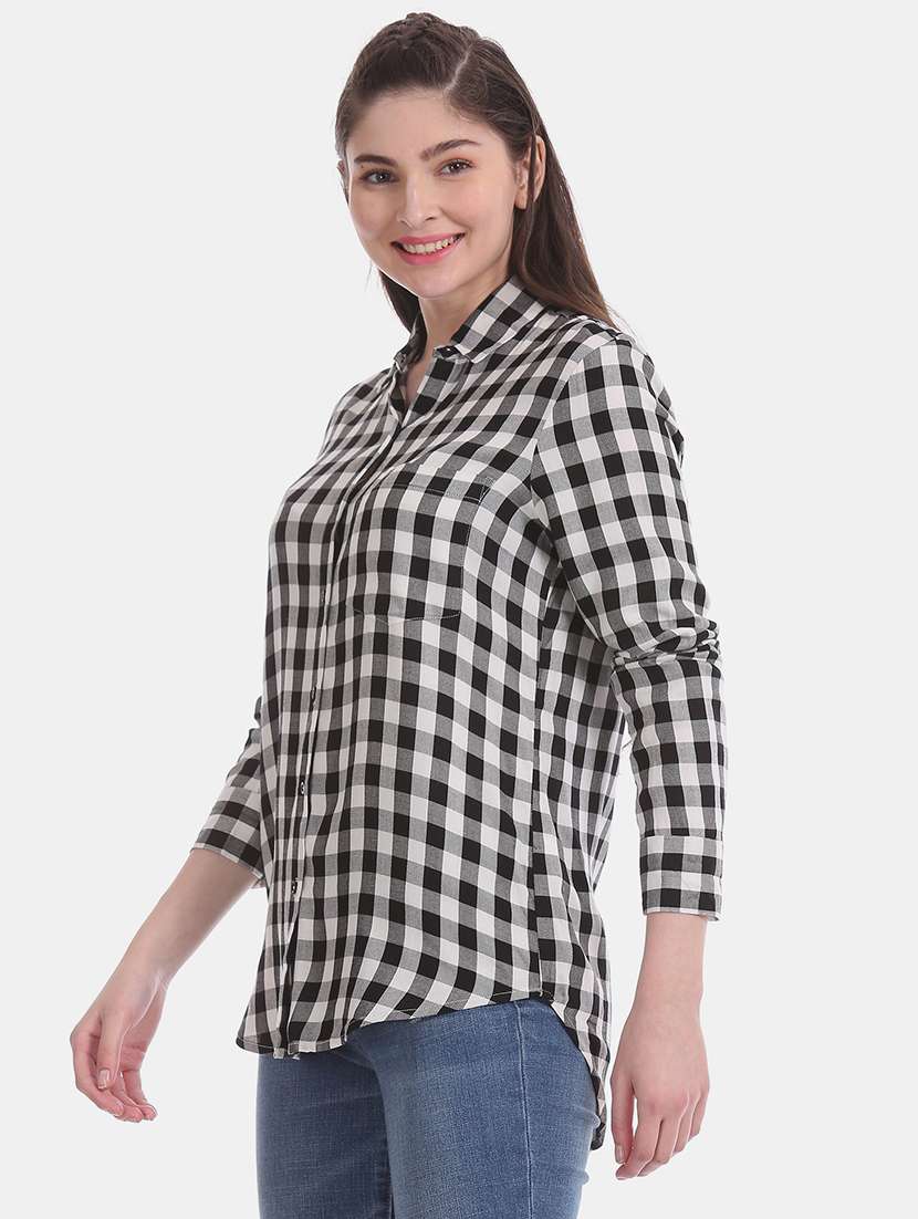 high low checkered shirt - 17695748 -  Standard Image - 1