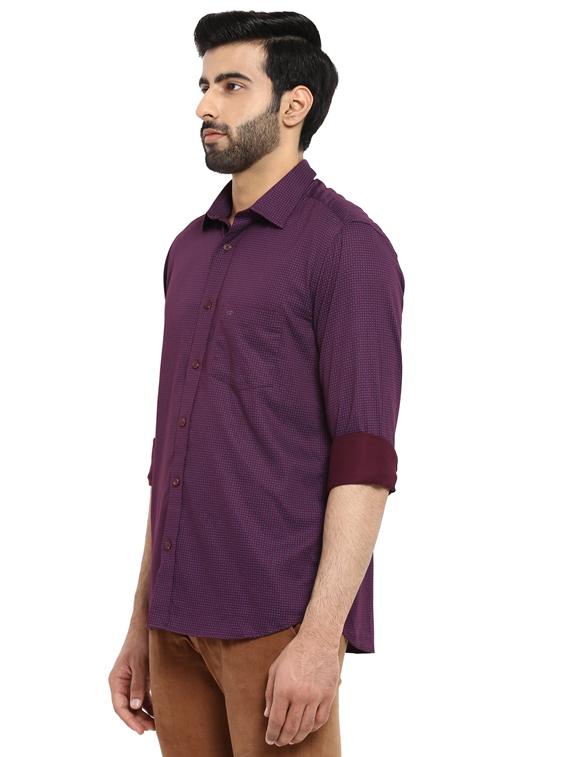 maroon printed casual shirt - 17695980 -  Standard Image - 1