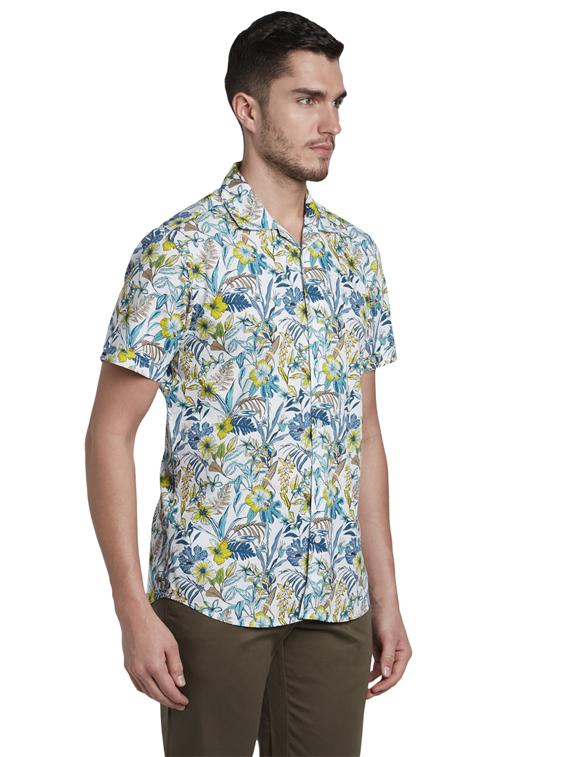 white floral casual shirt - 17696144 - Standard Image - 1