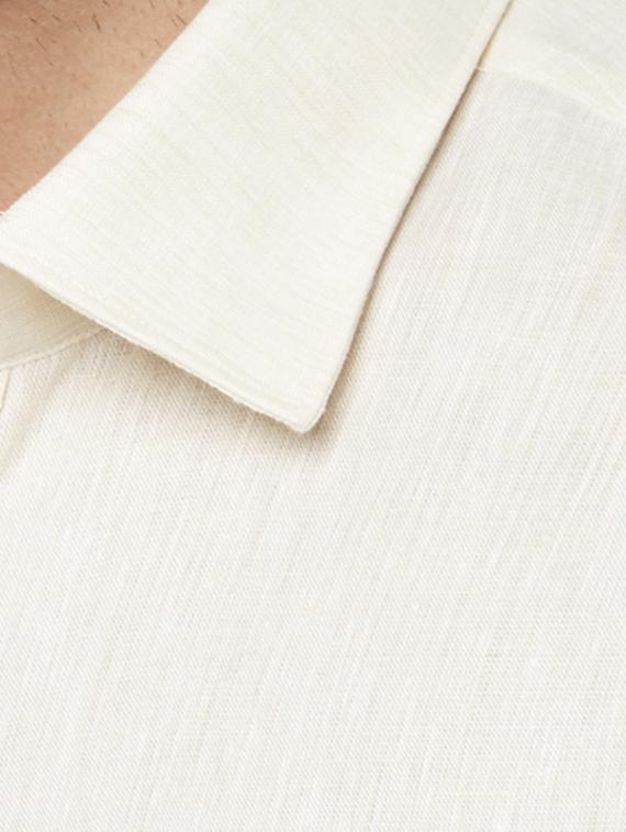 yellow solid linen formal shirt - 17696642 - Standard Image - 4
