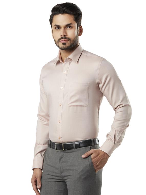 orange solid formal shirt - 17696656 - Standard Image - 1