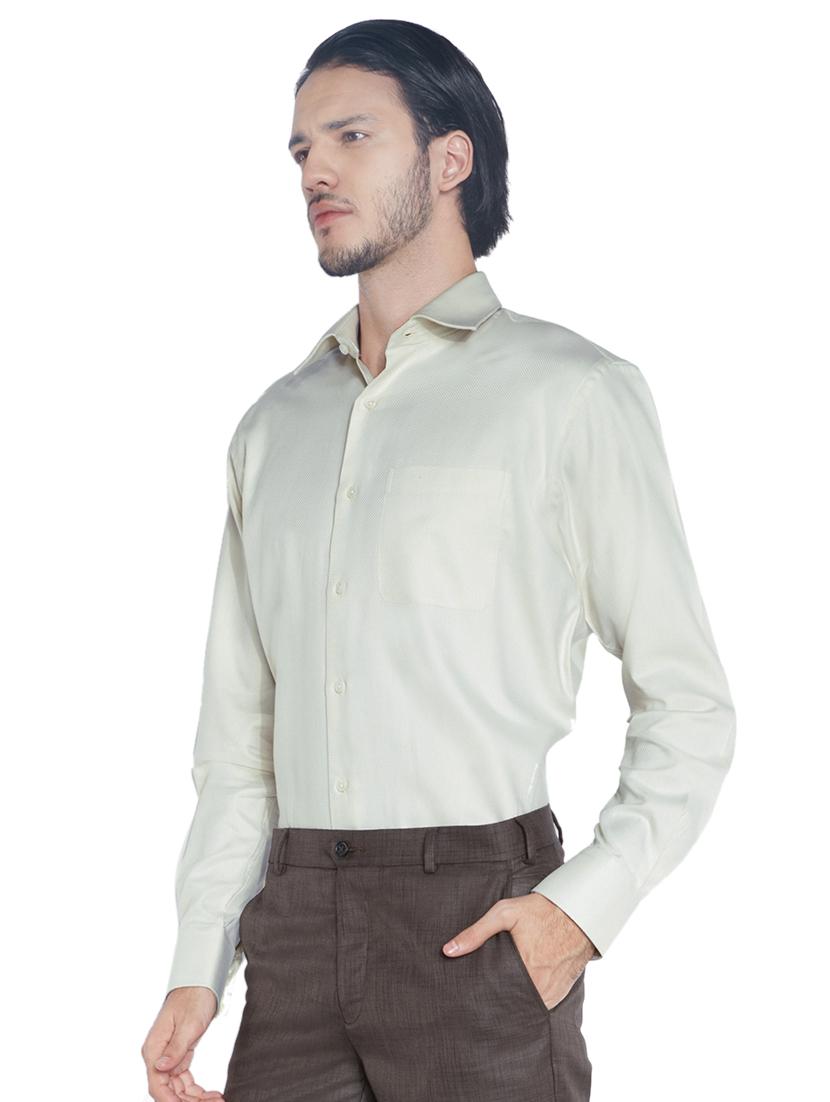 off white solid formal shirt - 17696852 - Standard Image - 1