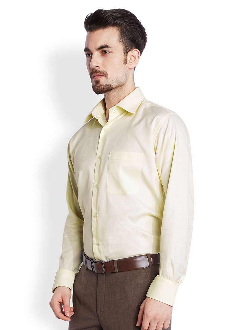 yellow solid formal shirt - 17696862 - Standard Image - 1