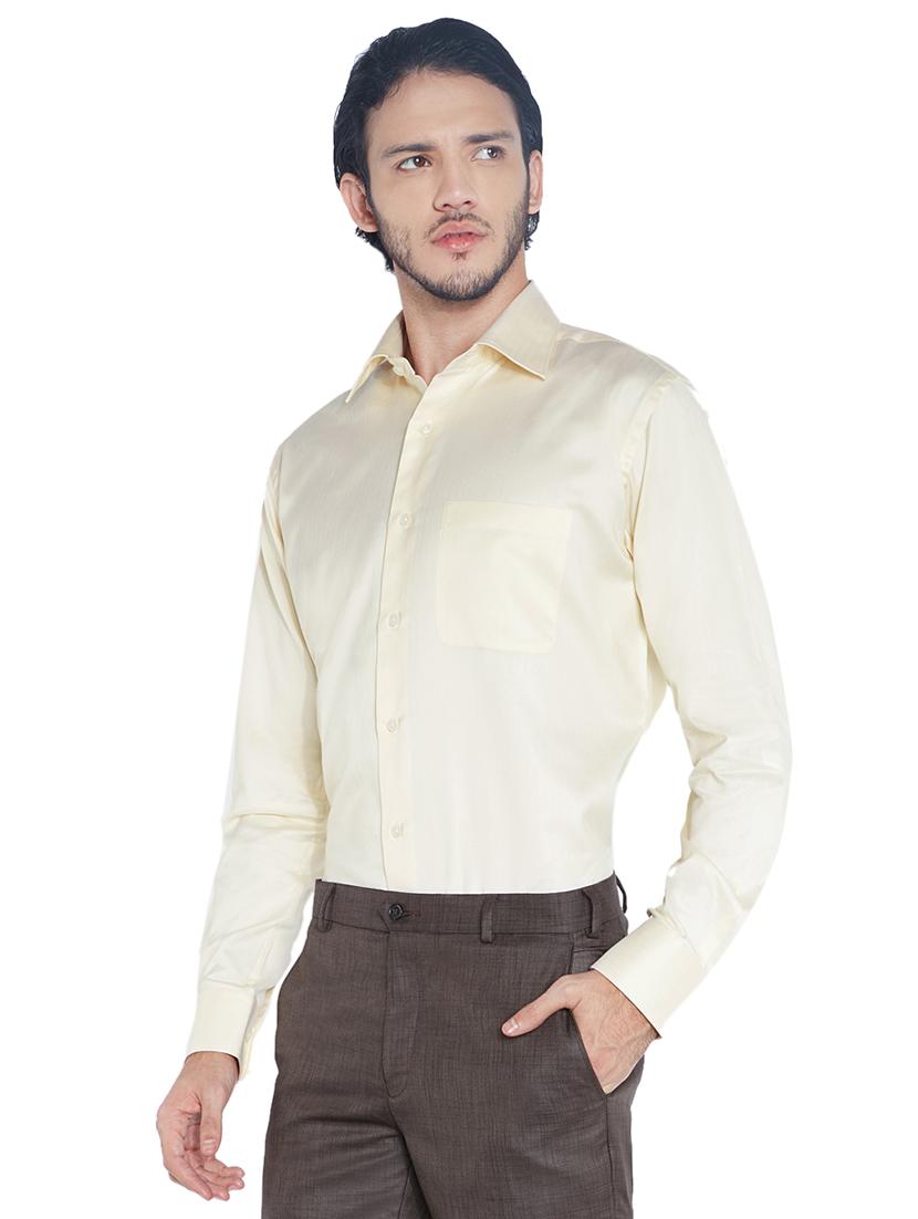 yellow solid formal shirt - 17696863 -  Standard Image - 1