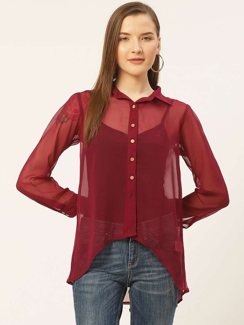 long sleeves sheer shirt 