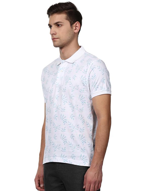white printed polo t-shirt - 17697725 - Standard Image - 1