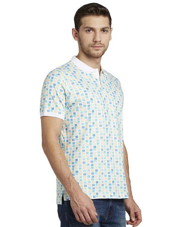 white printed polo t-shirt - 17697728 - Standard Image - 1