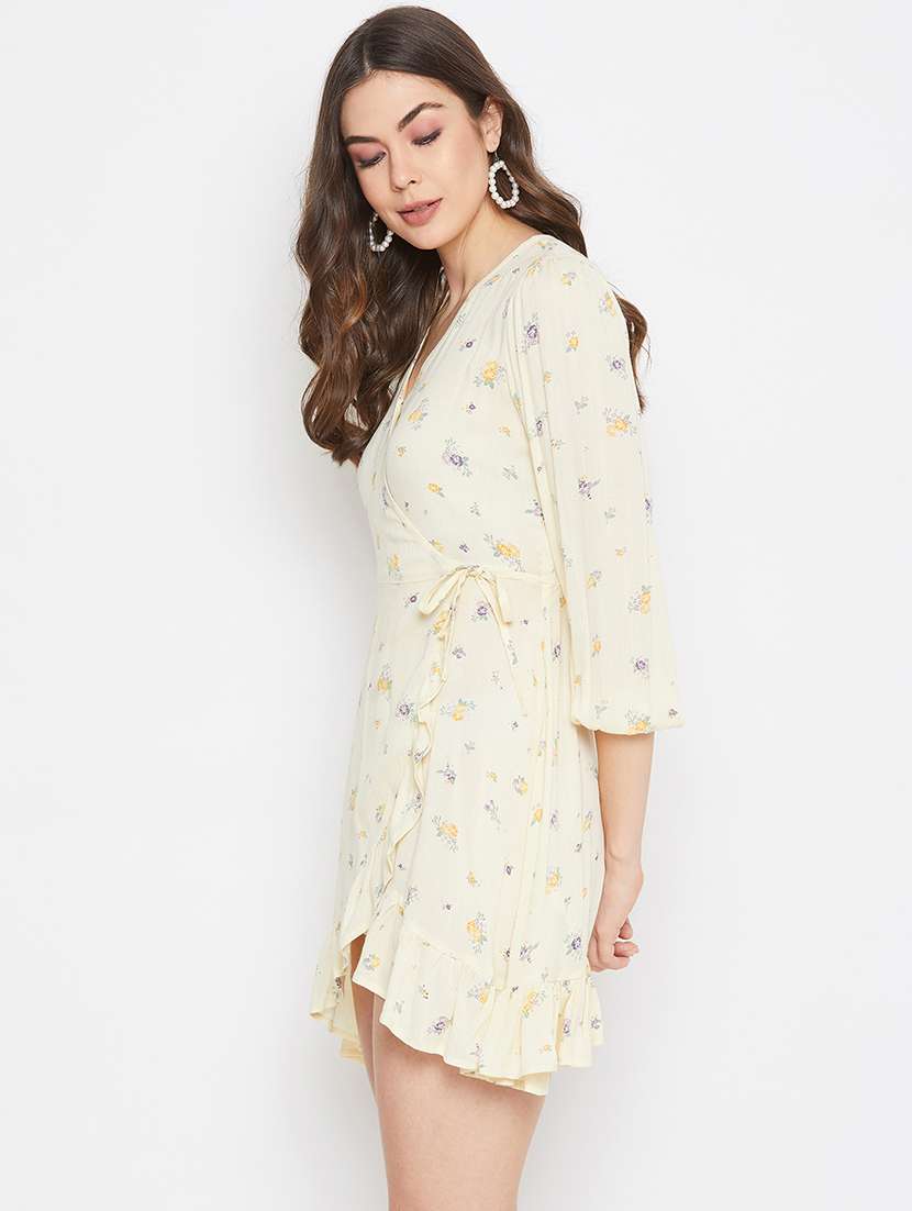 tie front floral wrap dress - 17709282 -  Standard Image - 1