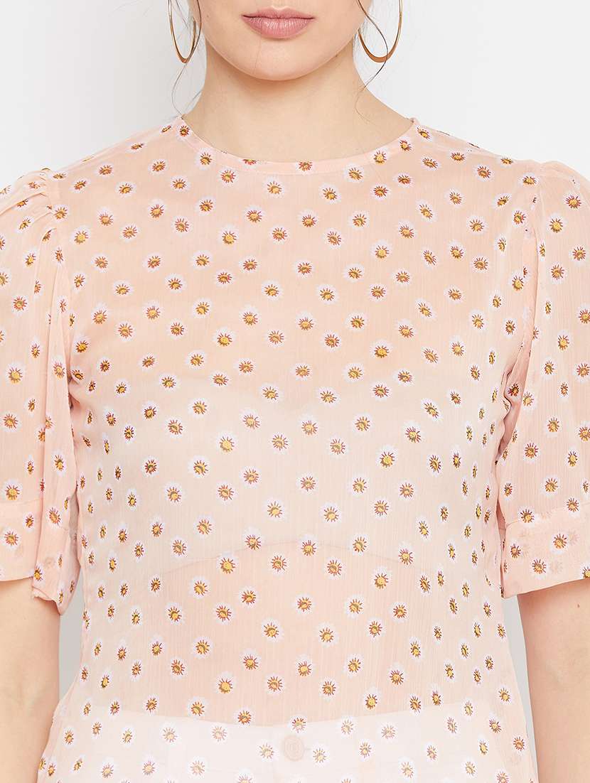 round neck floral top  - 17709300 -  Standard Image - 4