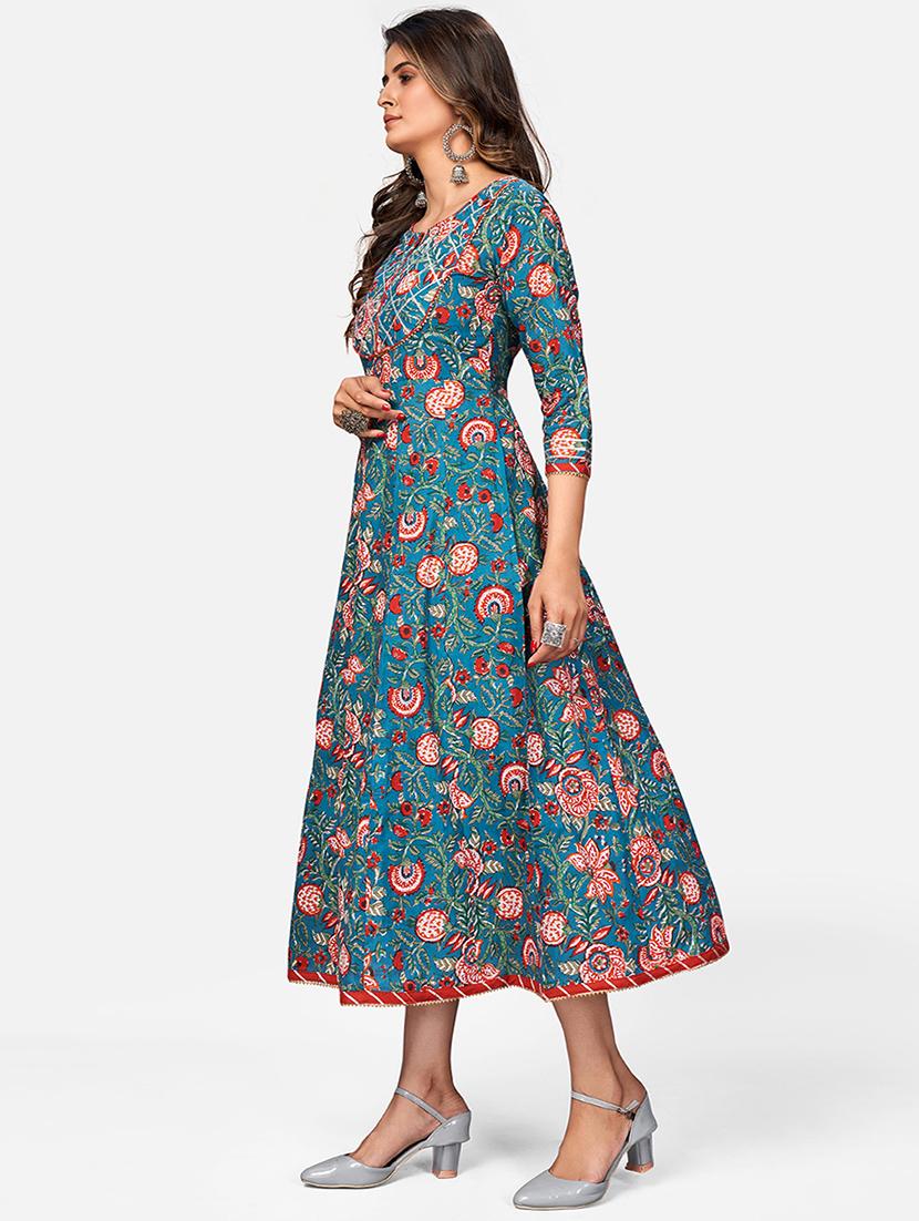 kalamkari anarkali ethnic dress - 17709329 - Standard Image - 1