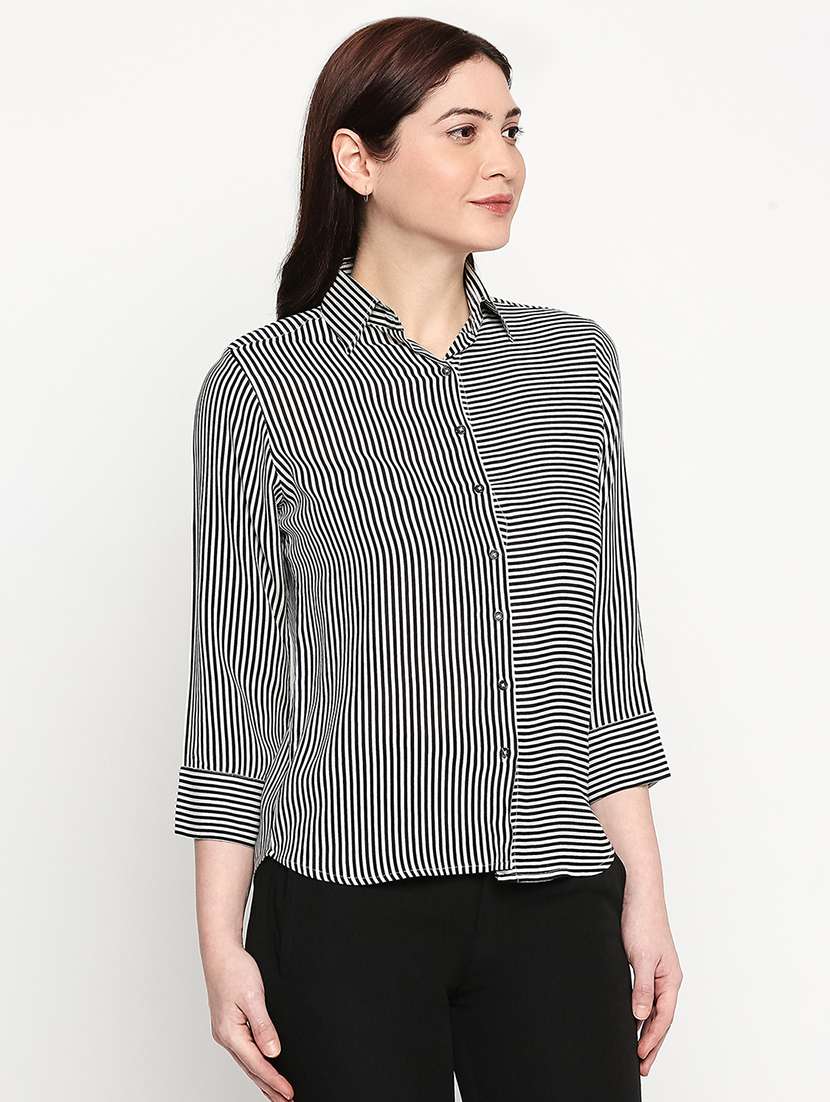 black striped regular shirt - 17709504 -  Standard Image - 1