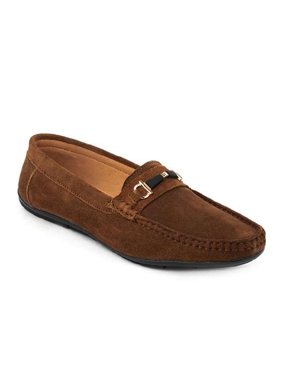 brown slip on  loafer