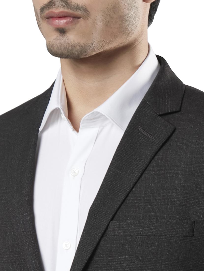 black self design single breasted formal blazer - 17709665 - Standard Image - 4