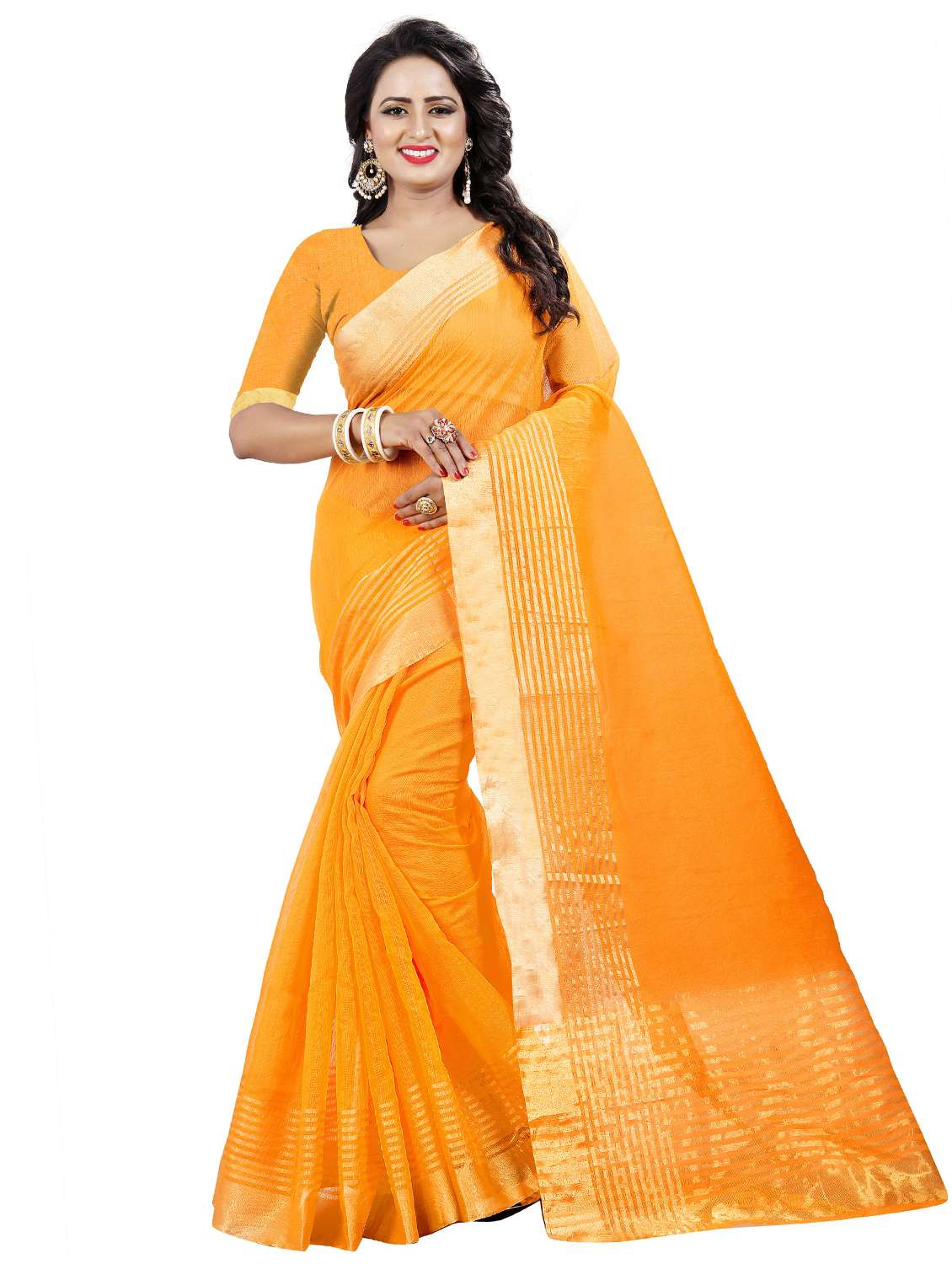 striped chanderi saree with blouse