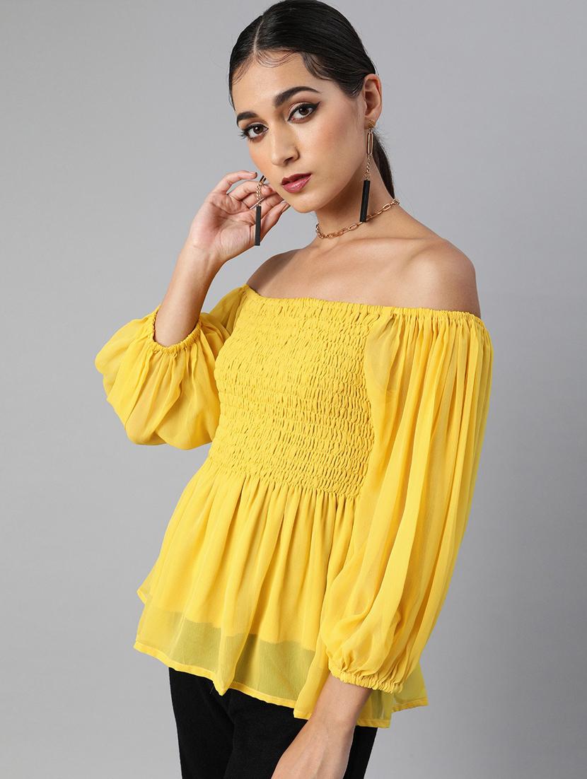 women's peplum off shoulder top - 17710082 - Standard Image - 1