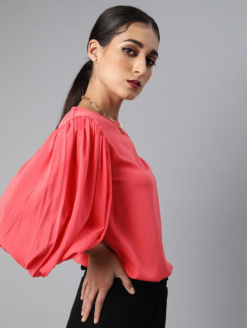 women's straight round neck top - 17710083 -  Standard Image - 1