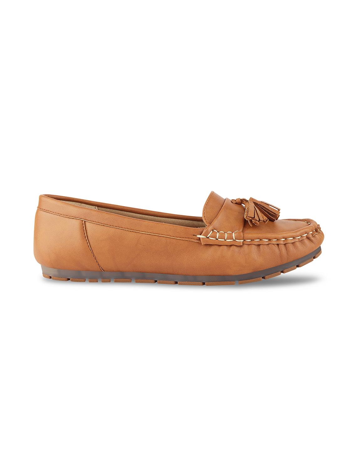 tan synthetic slip on loafers - 17710124 - Standard Image - 1